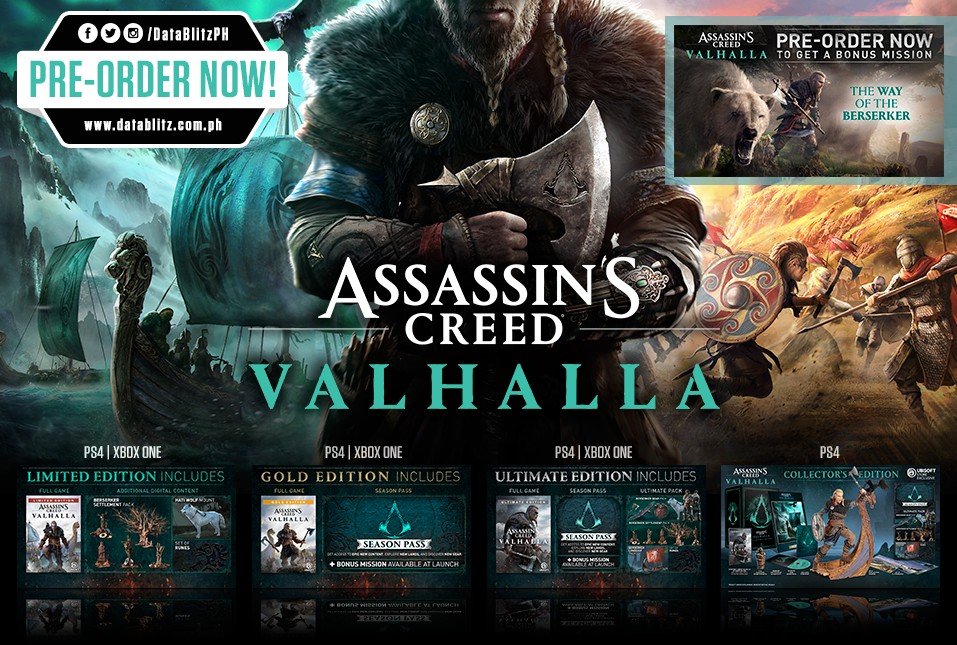Datablitz On Twitter Get Ready For Ragnarok As Preorder Offers For Assassin S Creed Valhalla Are Now Being Accepted In All Datablitz Branches And Through Our E Commerce Site Https T Co V9dq5urxeb Instagram Https T Co Lde5iqqsei Https T Co
