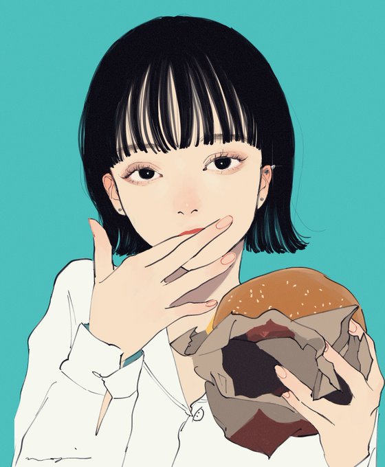 「黒髪 ハンバーガー」のTwitter画像/イラスト(人気順)
