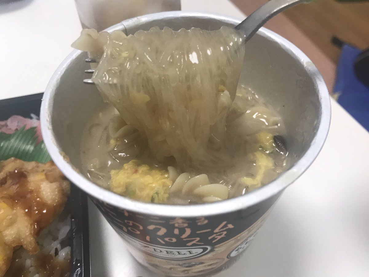 きのこのクリームスープパスタ