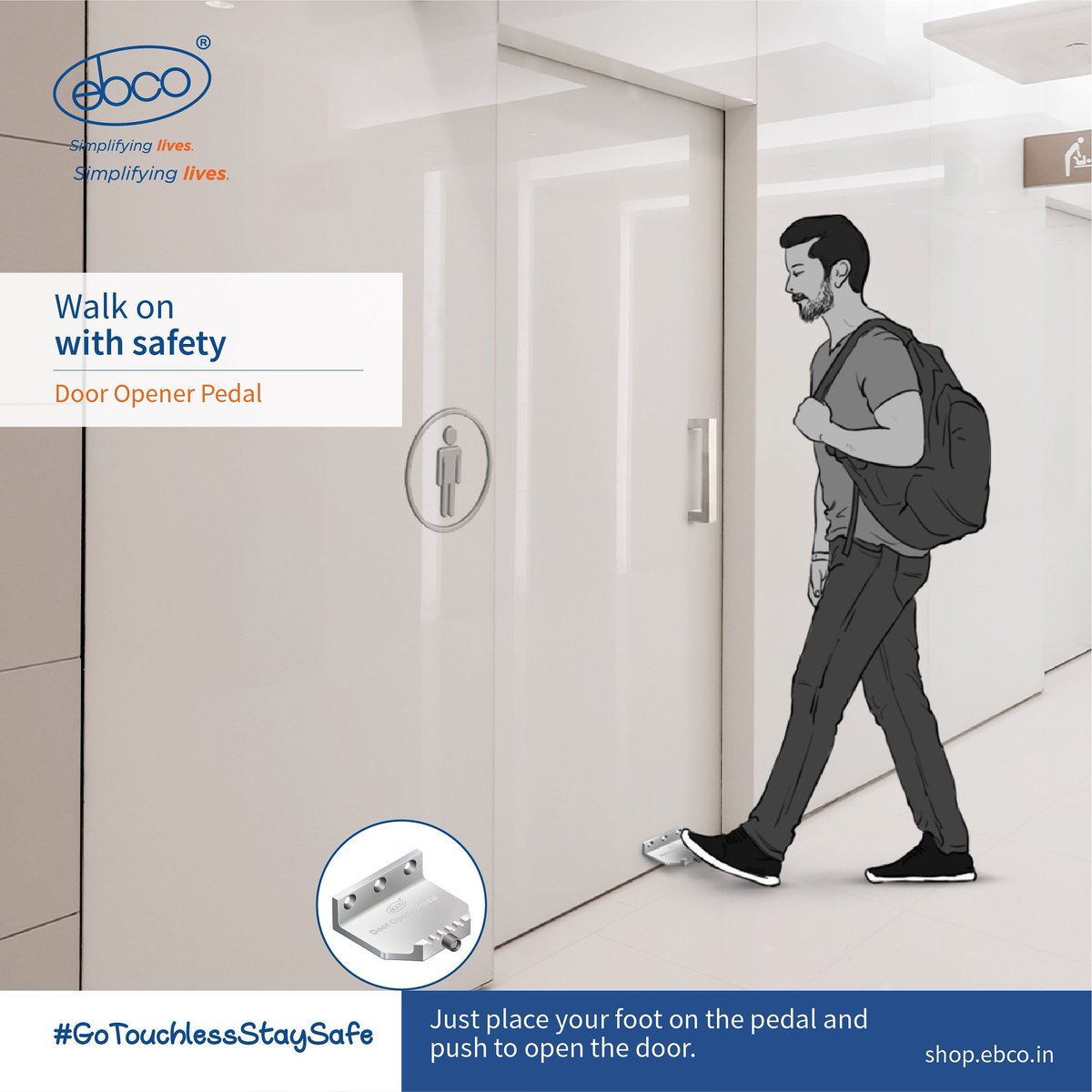 ebcohardware's tweet photo. Go touchless in public places and stay worry-free about infection with the aptly designed Door Opener Pedal from Ebco. Buy now at https://t.co/fVqwDyT4SN
#Ebco #SimplifyingLives #DoorOpenerPedal #GoTouchLess #StaySafe https://t.co/KrwQ05CIX2