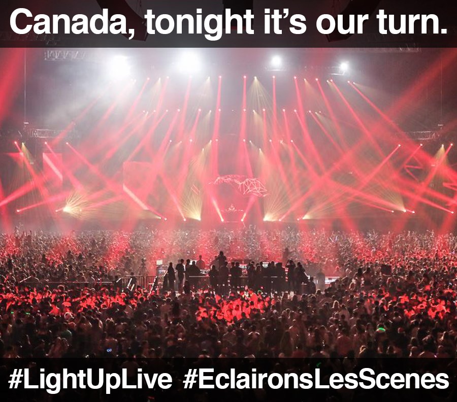 BreakOutWest's tweet photo. Tonight venues, homes, businesses and buildings across Canada are lit up in red in support of our live event industry that is still in the dark 🚨   #LightUpLive #EclaironsLesScenes  #SaveOurStages https://t.co/5fcMBbs1nL