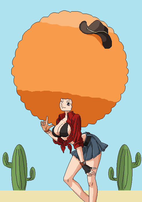 Pokesmashbros Here S A New Artwork From Me Featuring Cowgirl Nami ナミ From One Piece With An Afro This Uses A New Cowgirl Base From Me That Is Free To Use