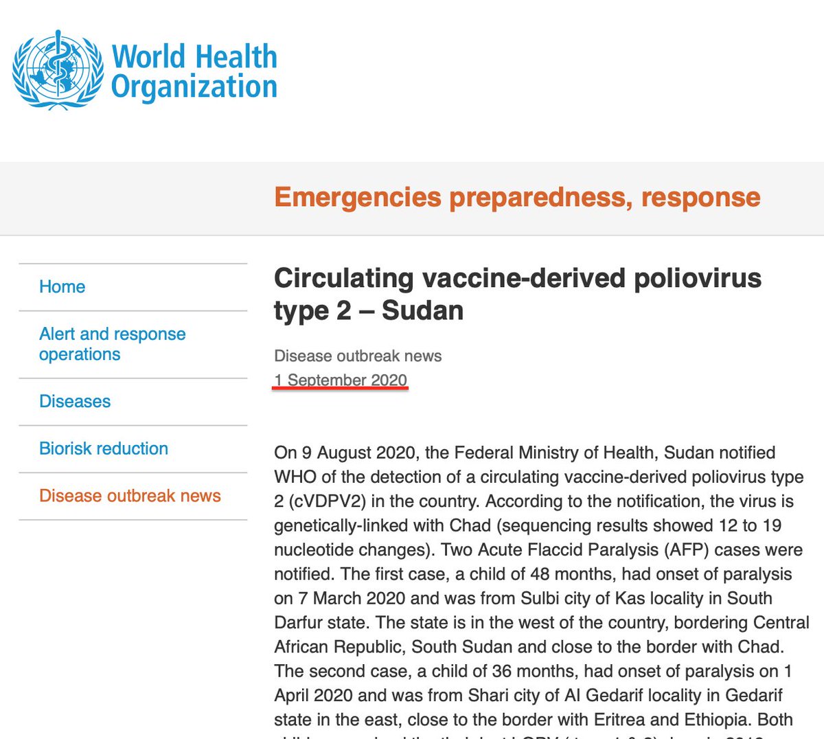 Fast forward to 2020, a week after the WHO declared Africa was "free" of polio they were forced to admit that not only there were polio outbreaks in Sudan and Chad but that they were caused by the vaccine meant to eradicate the disease.  https://www.who.int/csr/don/01-september-2020-polio-sudan/en/