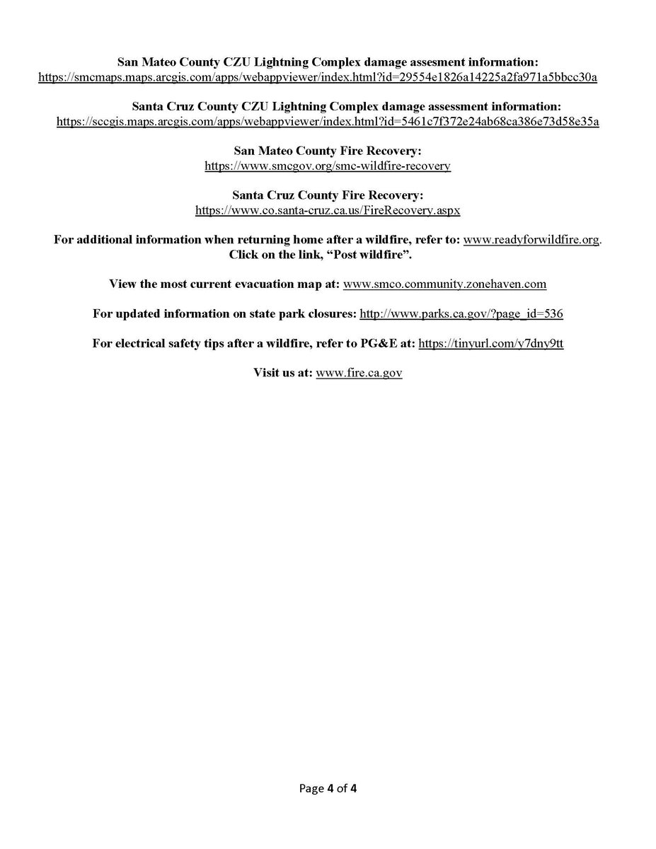 Incident update for CZU Lightning Complex 