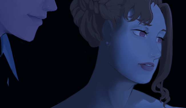 ibpixxel's tweet photo. okay i... 

i've had this moulin rouge yttd AU gathering dust for over a month now and i've accepted it's never getting finished, so here's the skeletal remains of the attempt i made. 

that's all u get. crumbs. https://t.co/ELoherQUaQ