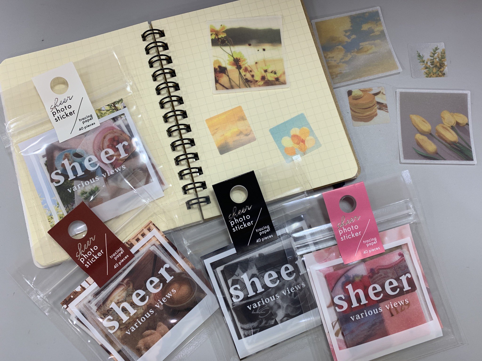 仙台ロフト 手帳やアルバムのデコレーションに Snsで話題の写真シール シアーフォトステッカー 入荷しました まるで日常をくり抜いたようなデザインと透け感 一袋に大小2サイズ入っていて小さい方は月間ダイアリーの1日の枠にぴったり シアー