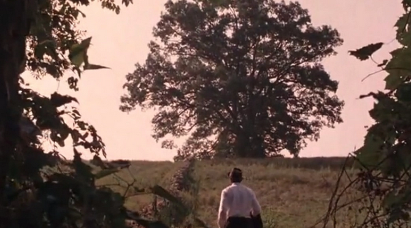 The white oak tree featured near the end of the movie has fallen down on Pleasant Valley Road near Malabar Farm (Nothing to do with Kerala) in Ohio due to strong winds.