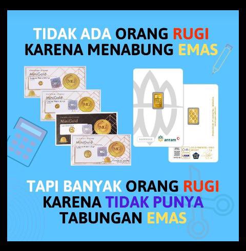 Gak bakalan rugi kok kalau kita nabung emas. #MiniGold adalah salah satu cara agar kita bisa nabung emas dengan pegang sendiri emasnya. 😊#SemuaBisaPunyaEmas