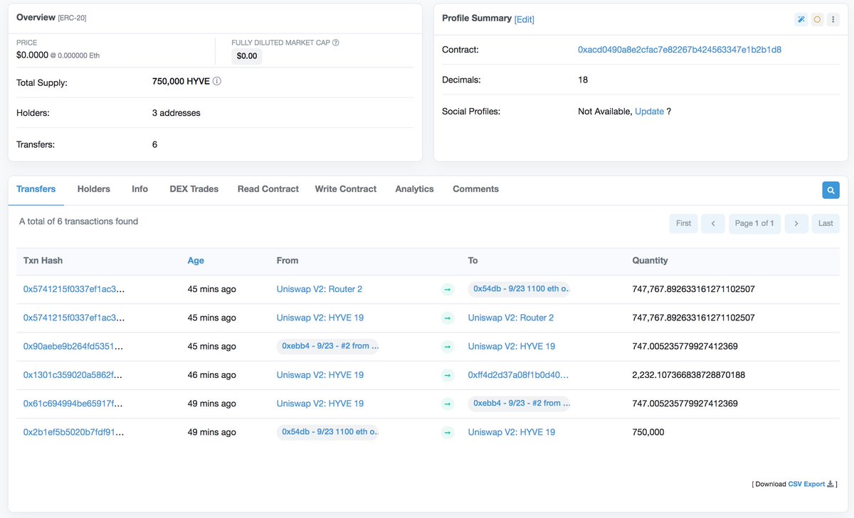 i found that happening over and over. how?we& #39;ll i& #39;d end up looking at a page like  https://etherscan.io/token/0xa... i found from our buddy  https://etherscan.io/address/0... (the guy 5 tweets up trading few)