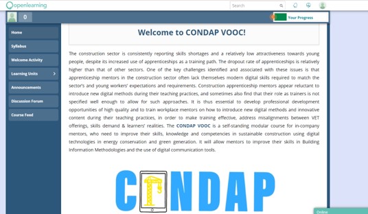 CondapProject's tweet image. Important update on CONDAP project progress. 
The vocational open online course (VOOC) has been completed. Please visit the Open Learning page: tinyurl.com/y62m3w43 (Registration is required)
#erasmusplus #digitalconstruction #construction #mentors