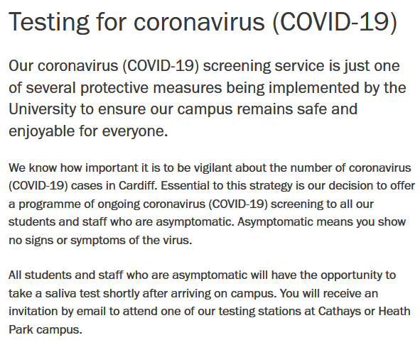 George Kirov (@georgekirov1) on Twitter photo Very impressed with <a href="/cardiffuni/">Cardiff University</a> introducing its own COVID screening system for students and staff. Very impressed with <a href="/cardiffuni/">Cardiff University</a> introducing its own COVID screening system for students and staff.