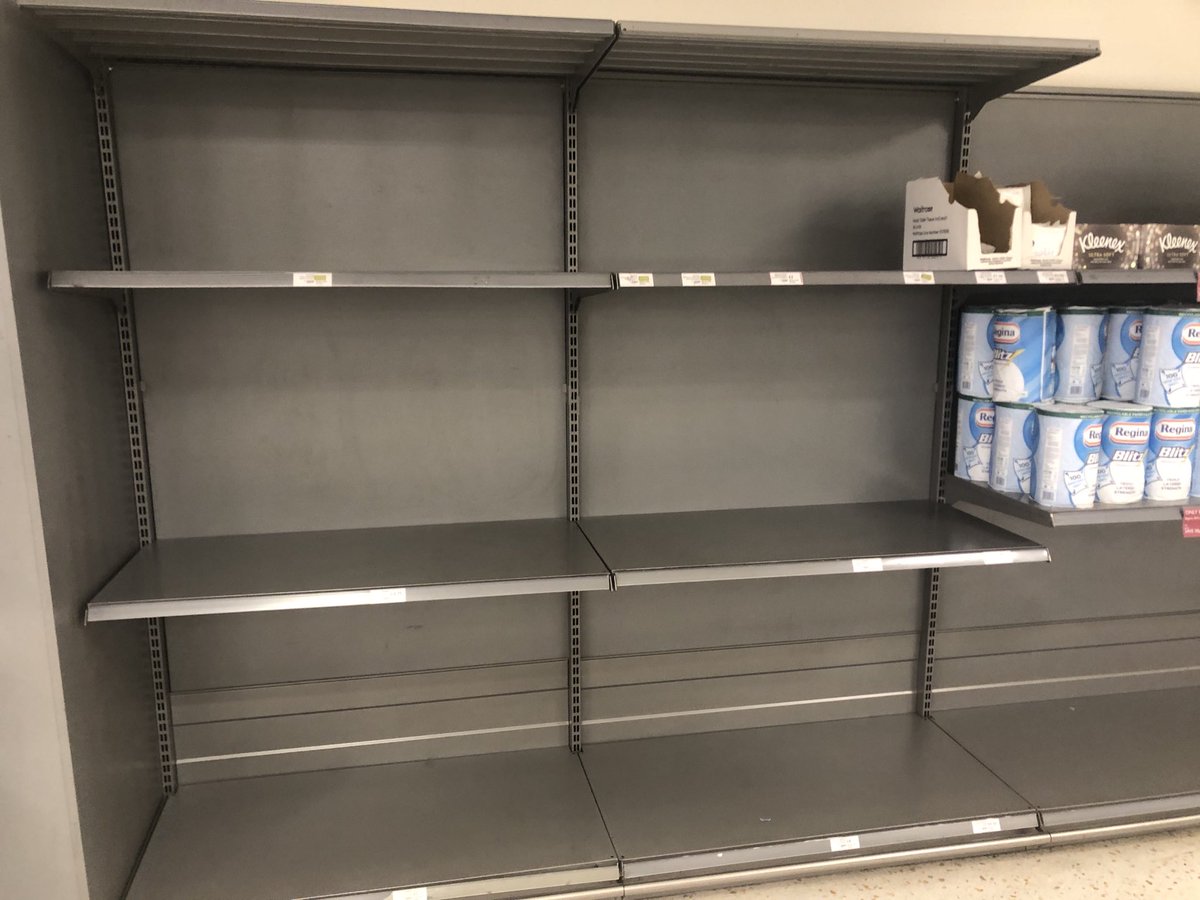 The loo roll shelves at my local Waitrose this morning. You absolute assholes.