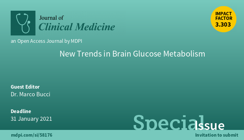 JCM_MDPI's tweet photo. #mdpijcm
#SpecialIssue New Trends in Brain Glucose Metabolism
👉https://t.co/Ltnd4Ail8X
Submit your manuscripts before 31 January 2021!

#brain 
#glucosemetabolism https://t.co/70weJbEQ7c
