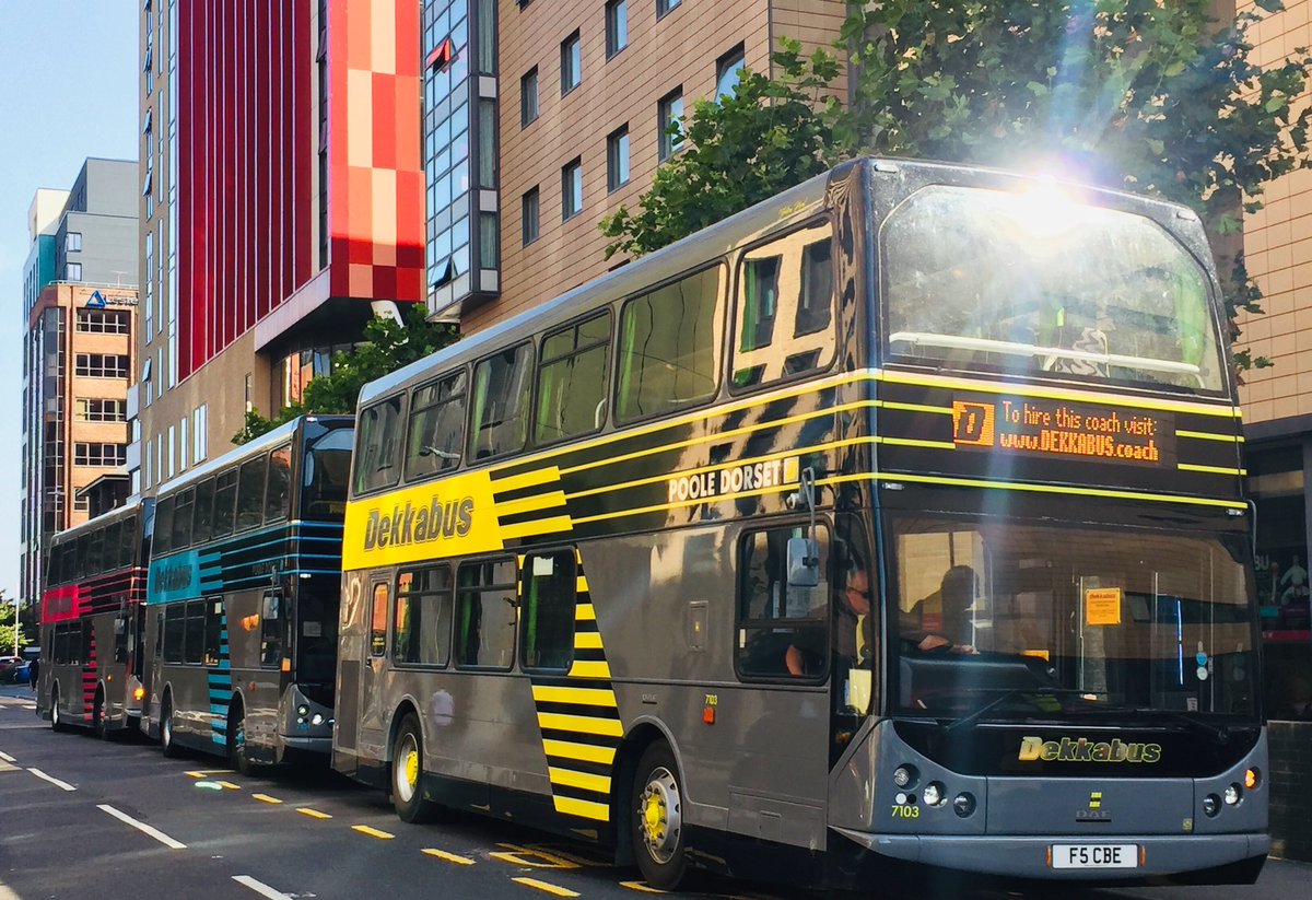 dekkabus's tweet image. Our DekkaDAFs basking in the Bournemouth sunshine.

Mobitec LED screens supplied by our chums at @McKennaBrothers From Up the north!