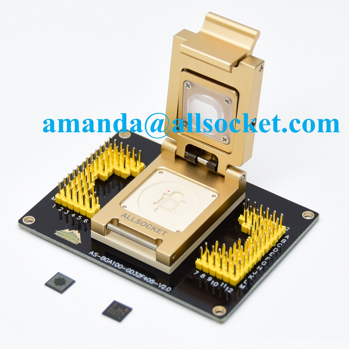 AllsocketSales's tweet photo. For #GD32F405VGH6 Chip #GD32F405VGH6-GD32 ARM Cortex-M4 Microcontroller,#BGA100 Pinout,Now our AS-BGA100-GD32F405 Programming Socket with PCB Adapter(version 1-2) are available,
contact us if you happen to need them: amanda@allsocket.com https://t.co/Uj2eX0I0oq