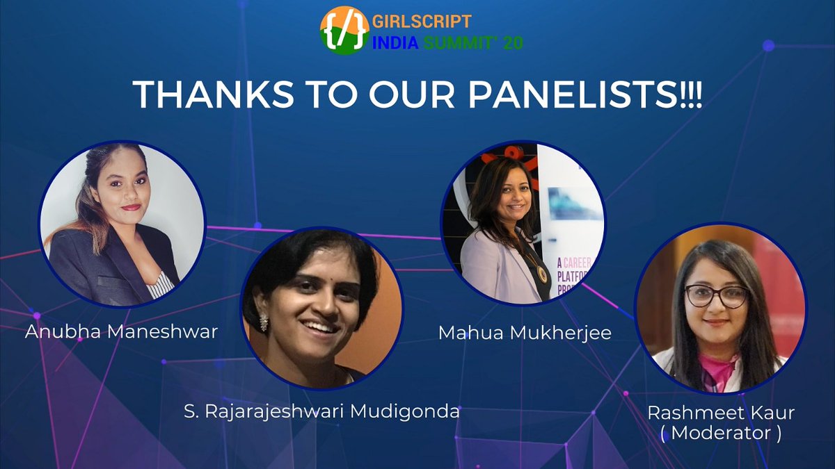 girlscript_fbd's tweet photo. Thanks🙌 to all our panelists for their valuable contributions towards the panel discussion at @gssummit2020

@anubhamane Ma'am, @mahua_m Ma'am, S.Rajarajeshwari Ma'am &amp; our Moderator @rashmeet279 Ma'am.

#girlscript #gsindiasummit #gssummit2020 #education #technology https://t.co/0LKInm0c1Z