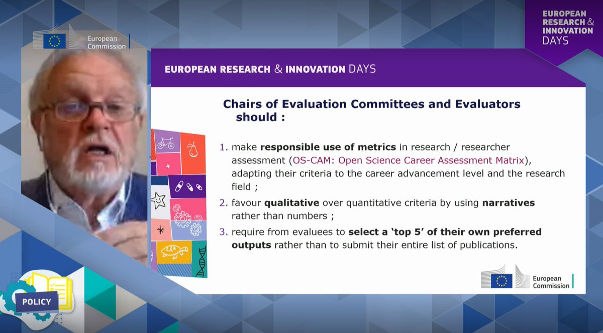bearore's tweet photo. #RiDaysEU @bernardrentier on what Chairs of Evaluation Committees and Evaluators should do to promote open science https://t.co/jBDXhlGylT