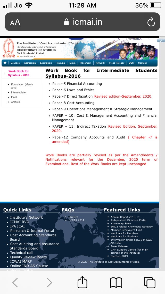 CMA_ASPIRANTS's tweet photo. Updated workbook for December 20 term.
https://t.co/74U6X8ukHJ
#wearecma #cma #icmai #icai #cma_practice #costing #intermediate #cma_profession #workbook #revision #quickstudy https://t.co/PJuU01M0lw
