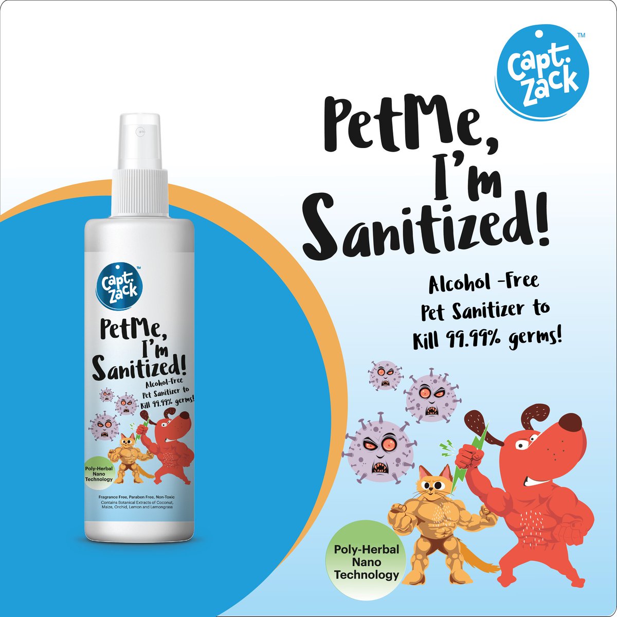 captainzackIN's tweet photo. Introducing the safest care for my fellow puppers- PetMe, I'm Sanitized!
This 100% alcohol-free, nature derived, non-toxic sanitizer kills 99.9% germs using Poly-Herbal Nanotechnology!! https://t.co/qhHLgew5nv