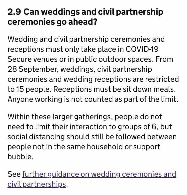 Logistical point of information for couples planning to do x 15 guests at a wedding. You do not need to include suppliers. A small win I guess.  #whataboutweddings