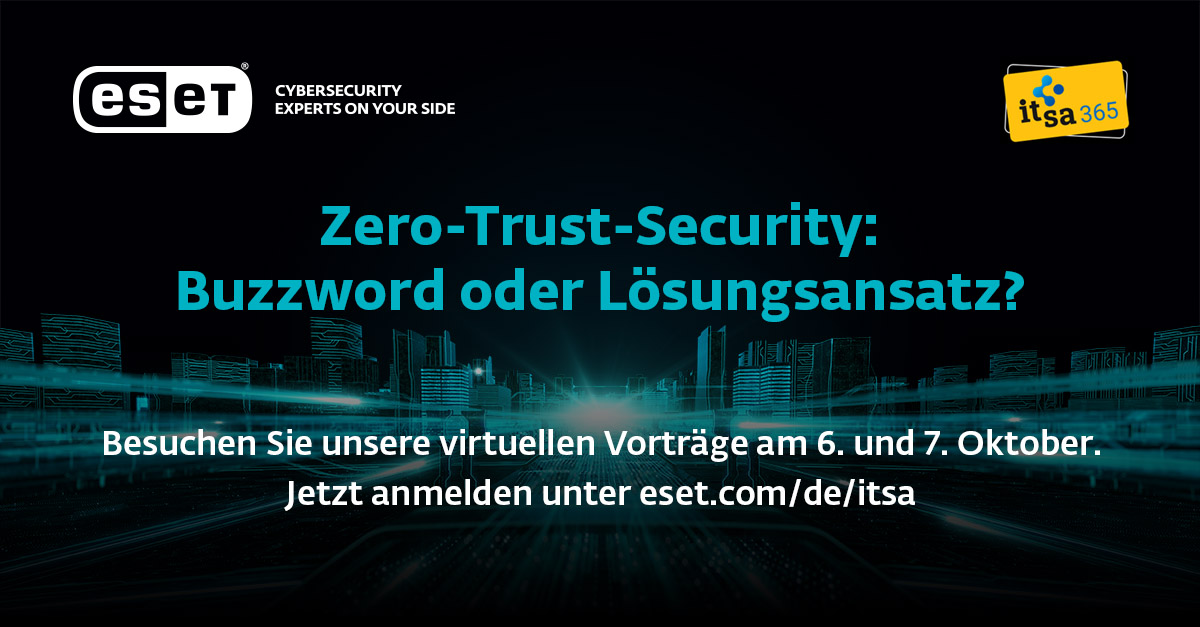 ESET_de's tweet photo. Besuchen Sie unsere Vorträge im Rahmen der digitalen it-sa 365. Melden Sie sich jetzt an! #itsa365 #itsecurity #ESET #EndpointSecurity
https://t.co/gF2ok5hDZH https://t.co/JoVkREYd9k