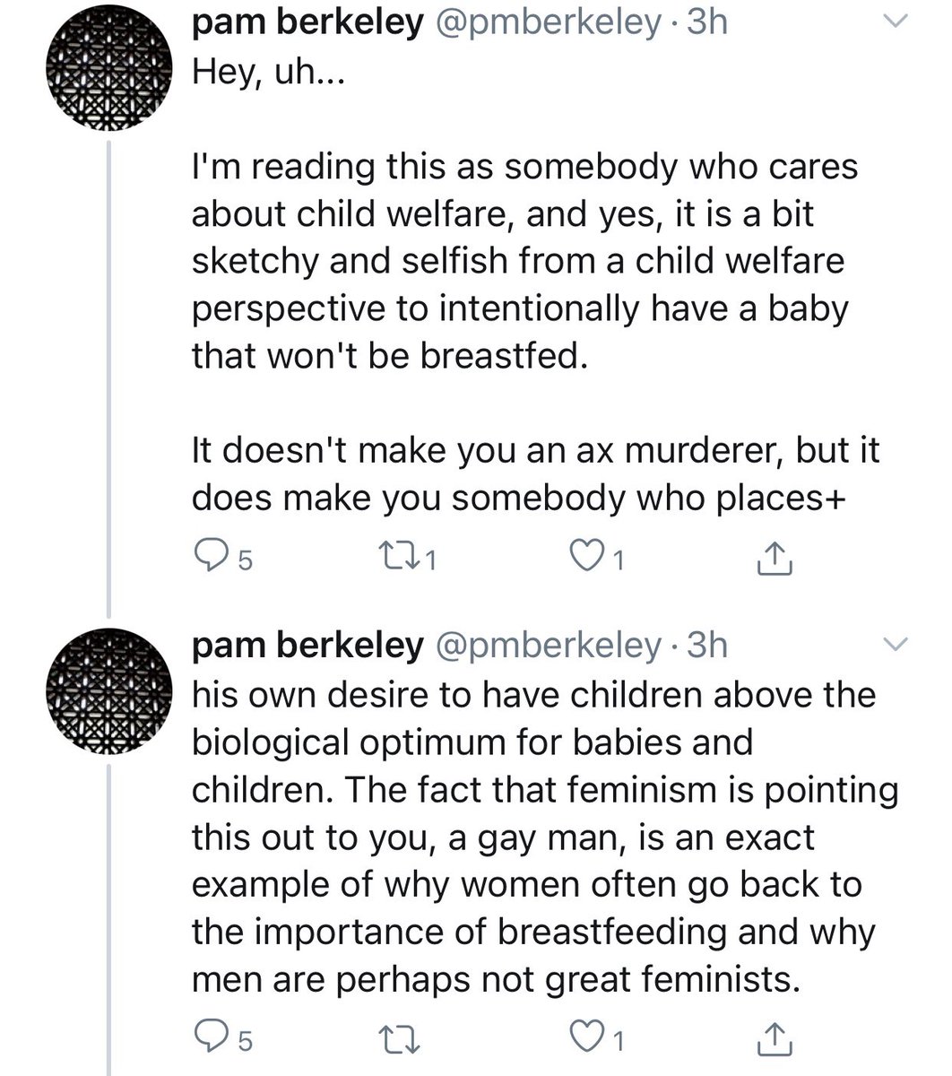 Good to know we are not as bad as a murderer if my husband and I are lucky enough to start a family and obviously can’t breastfeed. Also the 1950s is calling, not all mothers can or will breastfeed. 