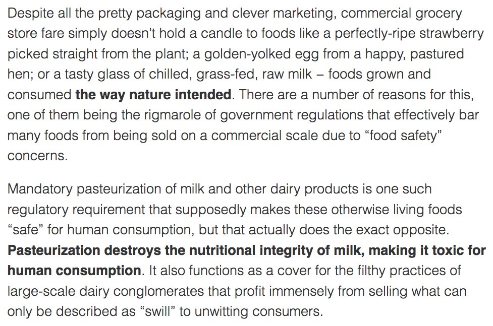 346) According to The Truth About Cancer, “It also functions as a cover for the filthy practices of large-scale dairy conglomerates that profit immensely from selling what can only be described as ‘swill’ to unwitting consumers.” https://thetruthaboutcancer.com/pasteurized-milk/
