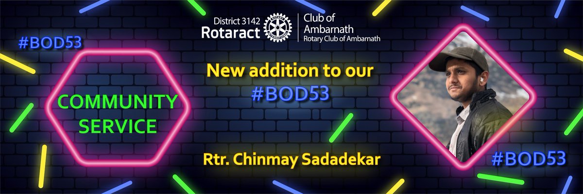 rcambarnath3142's tweet photo. Rotaract Club of Ambarnath❤😍
are here to present the newest addition to our
🖤 BOARD OF DIRECTORS 🖤
Introducing our Community Service Director,
🙋🏻♂️ Rtr. Chinmay Sadadekar 🙋🏻♂️
#Miraclechasers ⚡
#RCAmbarnath ❤️
#zone4😍
#ekatra3142🔥 https://t.co/nutTUZM9ZH