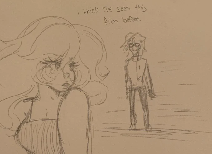 sketches of me and my friend's ocs I did while listening to Exile lmfao 
