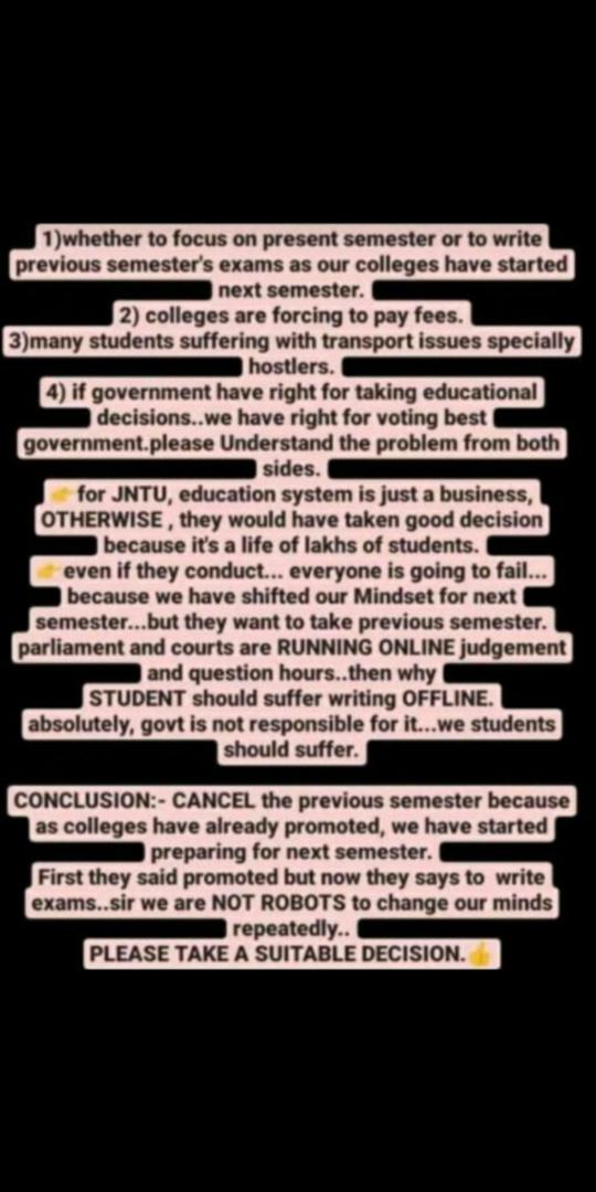 srikartrsv's tweet image. #canceljntuexams
#savestudents
#savefutureofindia
@KTRTRS
@SabithaindraTRS 
@jntu_hyderabad