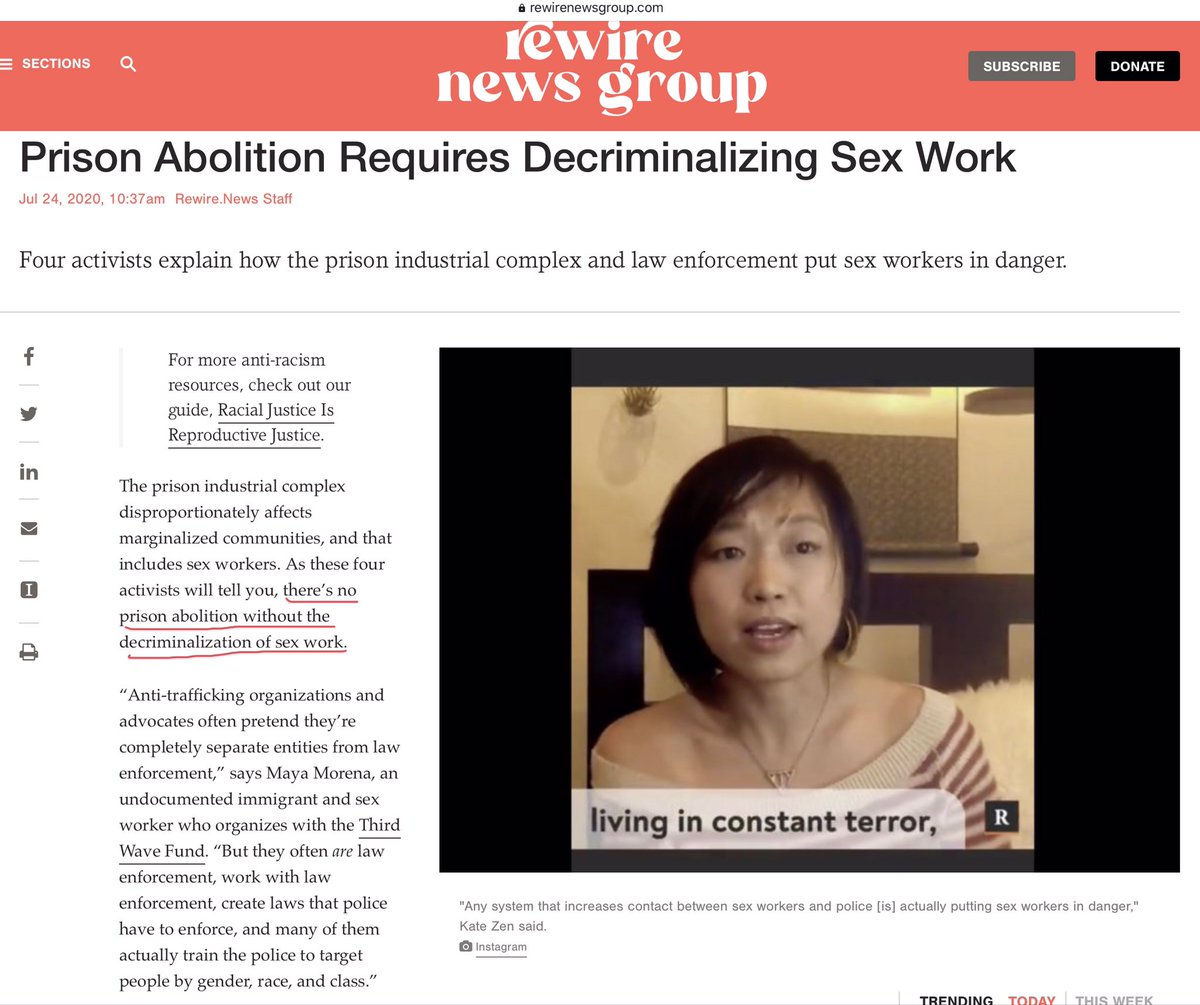 They’re not kidding, or being ironic, or trying to shock people out of complacency, when they say things like, “there’s no prison abolition without the decriminalization of sex work.”They really believe these things that they keep saying they believe.