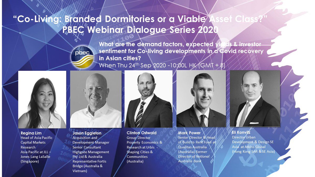 Airside_Mike's tweet photo. Last Chance to register for #pbec live webinar event on Thu 24 Sep at 1000L HK/SIN (GMT+8) time roundtable discussion on #realestate #coliving #realestateinvesting in #apac Duration 1 hour 15 mins. @realestate_au https://t.co/SrJHkPq9DD https://t.co/ba389GGCtS