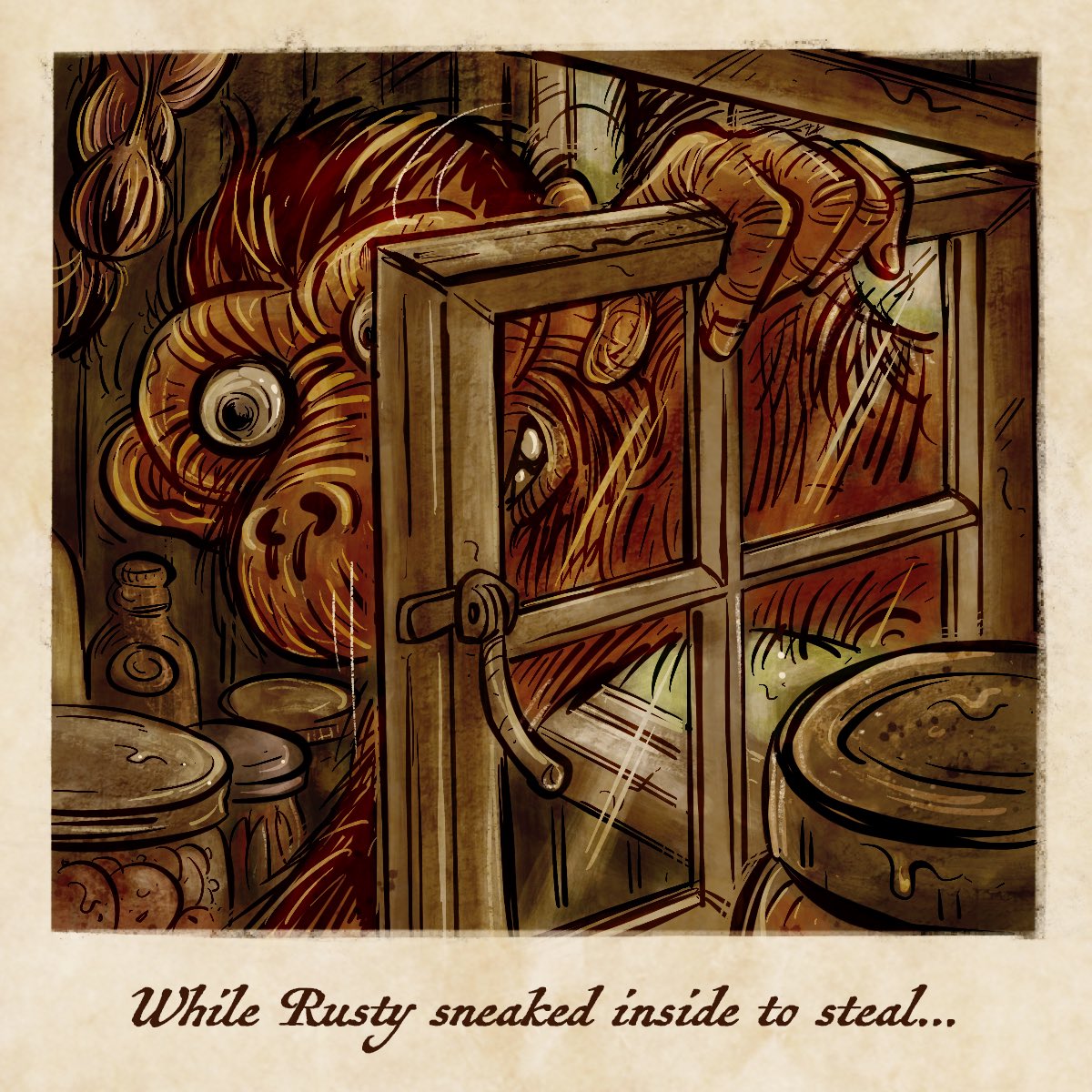 TheSeaBook's tweet photo. Sneaky monkey...
#wednesdayvibes #webcomicart #illustration #procreate #lockdowncomics https://t.co/N5lei3eD9c