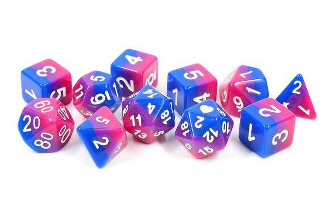 bisexualindex's tweet photo. Be visible at the games night! #BiVis dice available from @HeartBeatDice make an ideal BiVisDay gift
https://t.co/EnEDonM52q https://t.co/mqK42uIZXr