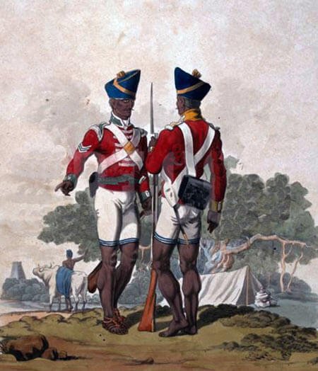 Under the fire of enemy cannon (which vastly outnumbered his own) Wellesley led a flanking manoeuvre across the river in plain sight whilst the remainder of his army fought in line.The Mahratta army had been trained in European drills so also fought with muskets in line.