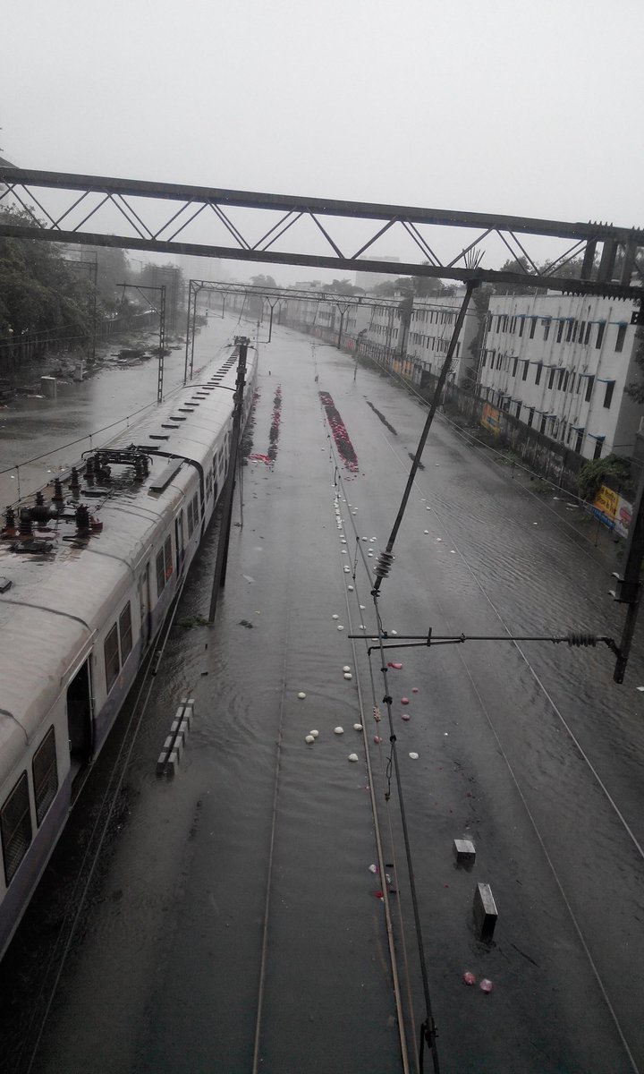 mumbaimatterz's tweet photo. #MumbaiRains
#MumbaiRainsLive
Rivers on Railway Tracks...
Between #MatungaRoad & #Mahim
@WesternRly
@rajtoday @iAroosaAhmed @drmbct @mid_day https://t.co/EMz8DZwiF8