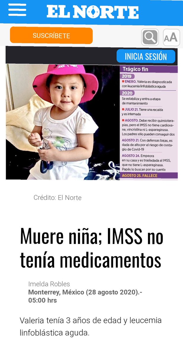 15.- niños en México... A continuación  @ONU_es ,  @ONUDHmexico  @NoticiasONU daré a conocer algunas niñas y niños que han perdido la vida por falta de medicamentos contra el cáncer en este gobierno plagado de mercenarios y asesinos.VALERIA, ALEXIS, PAULA, MARIANA #LaLigaMitica