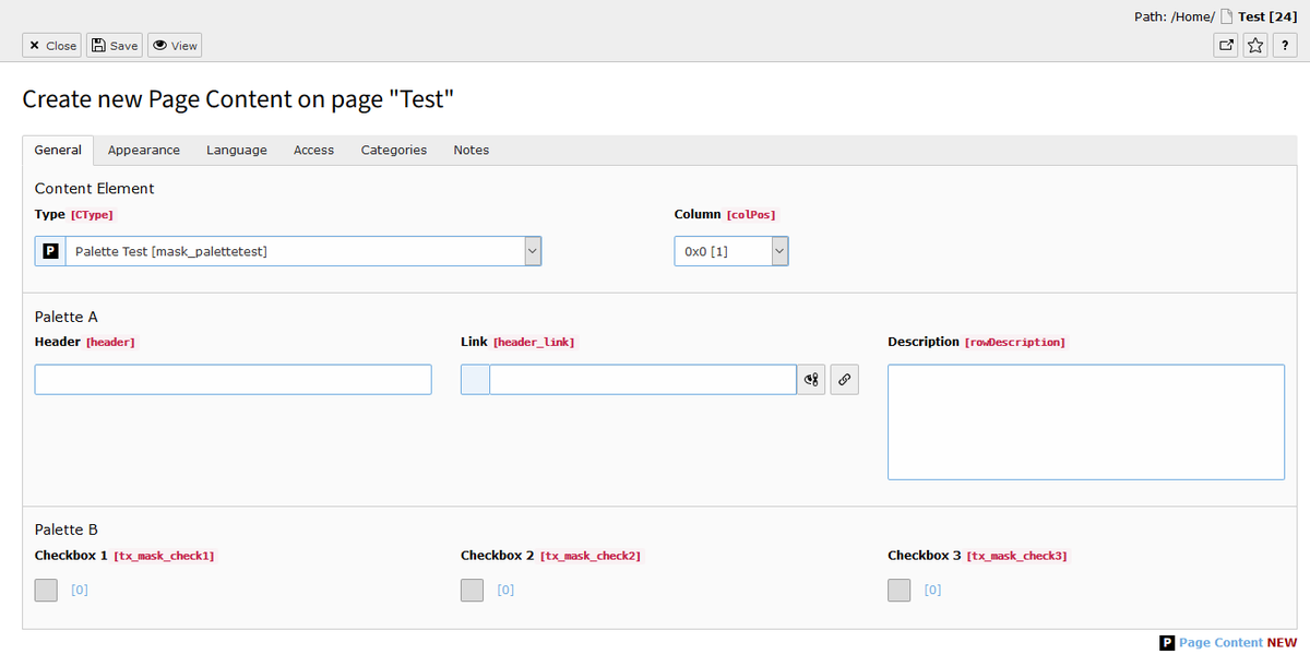 Testers wanted!
A big thank you to @nhovratov for the new #typo3 mask feature that allows you to create palettes.
We are now looking for testers who use the feature extensively and send feedback. Just check out here and off you go: github.com/Gernott/mask/t…
