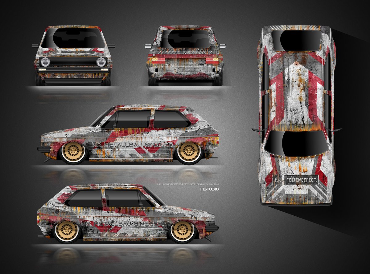 Alex_yusipov's tweet photo. The approved rusty livery wrap design for VW Golf 1 🔥
Design by https://t.co/LiaFFV4l6o ✍️
#ttstudioru #vag #vw #golf1 #livery #rusty #oldlook #dirtydesign #dirtylook #worn #low #deep #design #usedlook #graphicdesign #wrapdesign #carwrap #wrapping #wrap #folie #foliedesign https://t.co/U9PwVFt90l