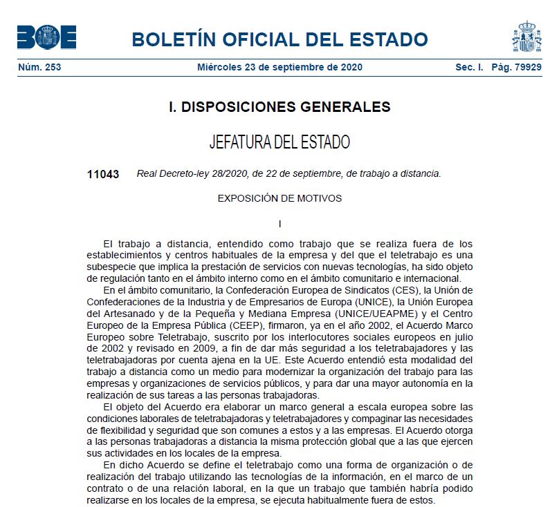 acalsl's tweet photo. 📢Publicado el Real Decreto-ley 28/2020, de 22 de septiembre, de trabajo a distancia 💻. 

Accede al texto completo aquí 👇

https://t.co/snGFhCnSt6 https://t.co/NG2LHLKIhc