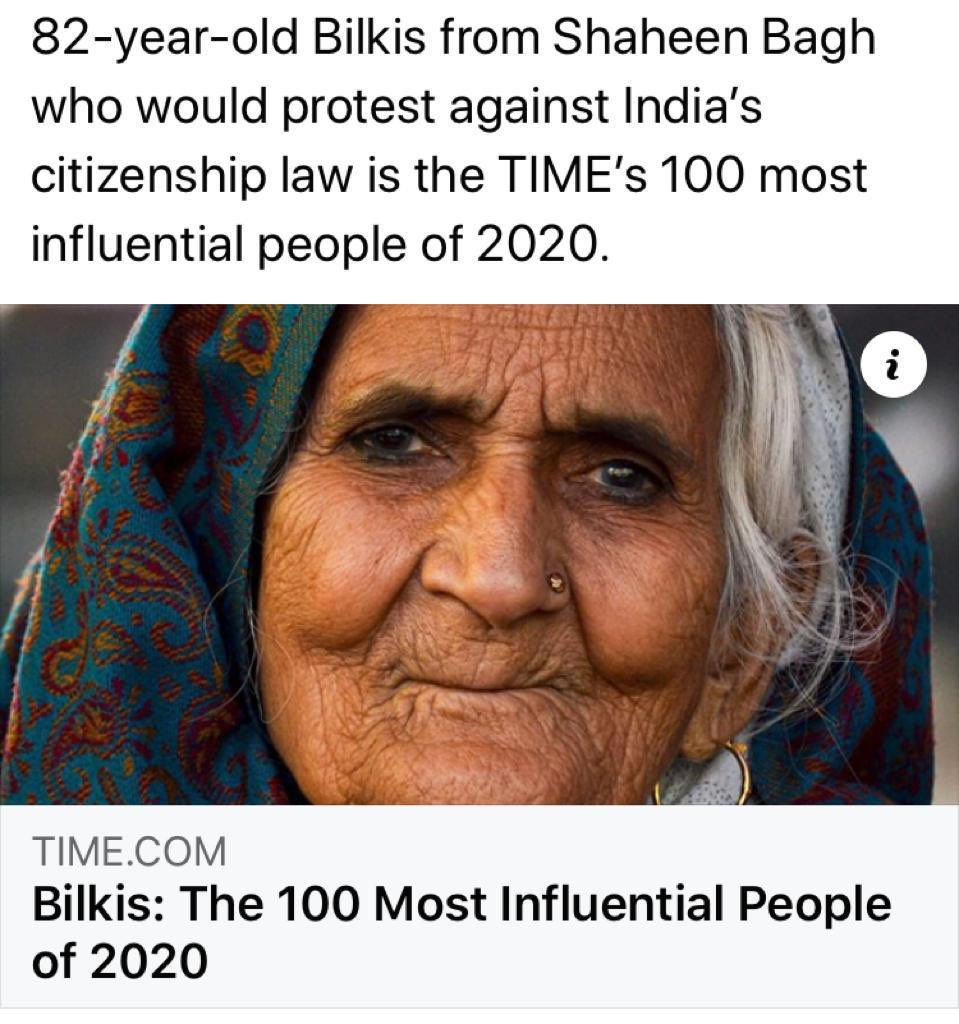 _sayema's tweet photo. She is @TIME ‘s one of the most influential persons of 2020. Brings pride and honour to our country. Take that!
#shaheenbagh https://t.co/8EkxpGul8t