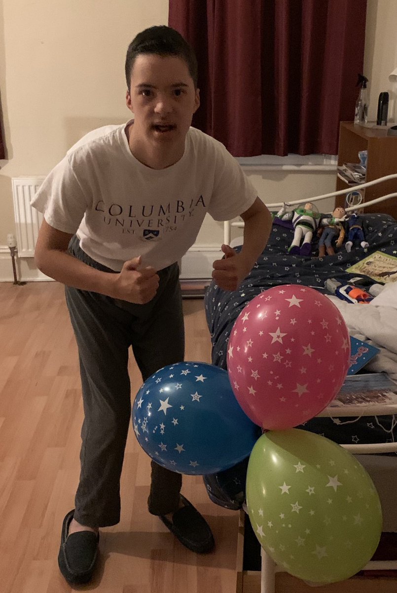 Happy birthday Rory 🥳 - so excited today he was up before 6! To think 14y ago we were worried about how his heart might hold out - now I’m worried about mine as he runs rings around me at the park. <a href="/DSAInfo/">Down's Syndrome Association</a> <a href="/Wouldntchangea1/">#wouldntchangeathing</a> @TheArtsAt7 <a href="/carriem0508/">Carrie Martin</a>