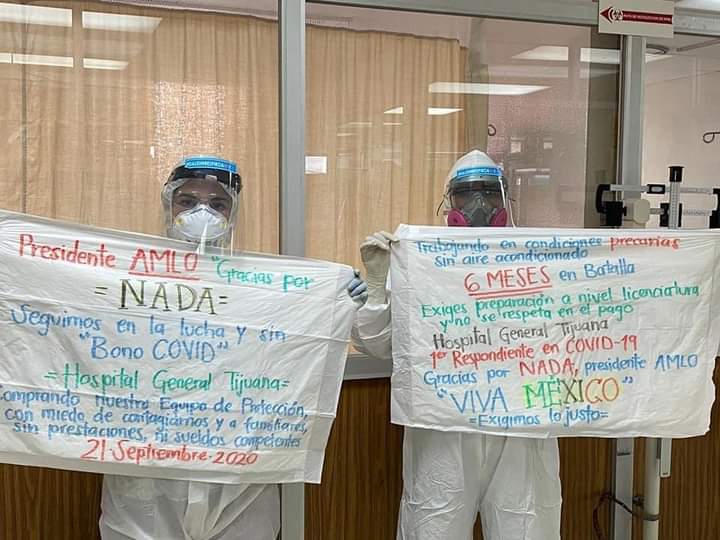 jsilvacabrera's tweet photo. Los medicos de Tijuana, "agradecen" el reconocimiento economico y tan siquiera la mencion o haber llevado al disque homenaje a un medico de cada estado que se partieron el alma con cada vida perdida, por eso AMLO, gracias por la obra de tu gobierno "NADA"...🤔 https://t.co/1ouen4hKv7