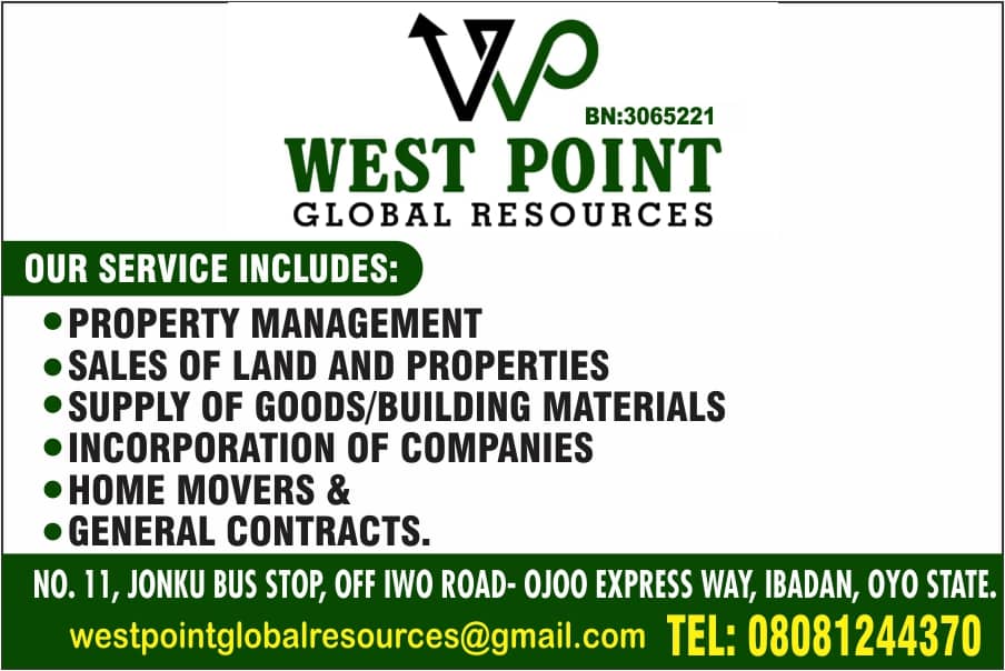 Westpointglobal's tweet photo. #propertyforsale #Realtor #propertyforsaleinibadan
#ibadan #oyostate #nigeria #realestate #ibadanproperties #ibadanpropertylisting #oyorealtor #houseforsale #entrepreneur #entrepreneurlife #entrepreneurship #buildingmaterials #building #propertymanagement #propertymanager https://t.co/TkfFvgh4sy