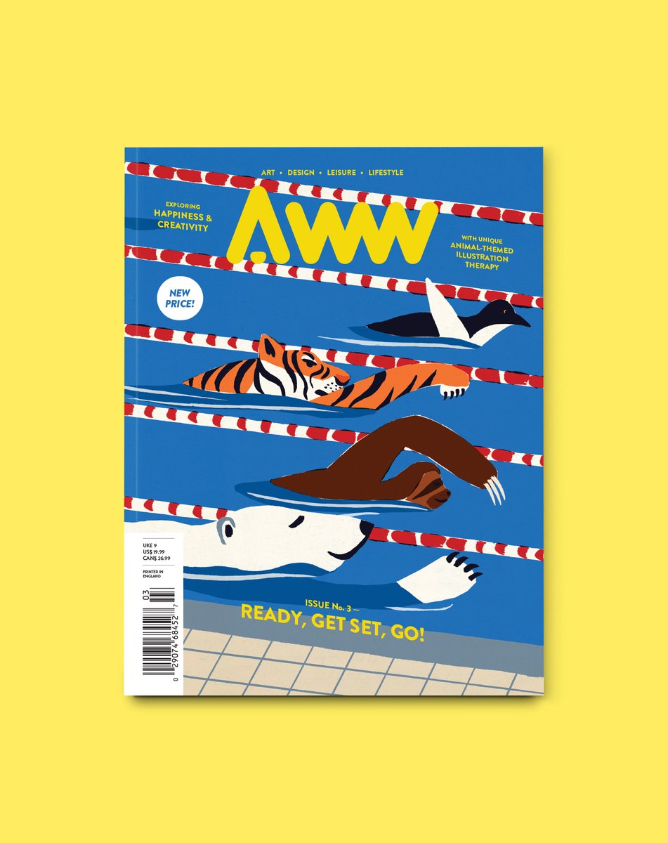awwyours's tweet photo. AWW Magazine latest issue “Ready, Get Set, Go!” is now on sale worldwide! With our best endeavours, the third issue continues to spread positivities and creativity with animal-themed illustrations. #AWW3 @paulthurlby https://t.co/D9fGBytvk5