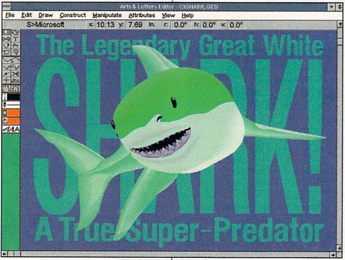 I've never heard of the "Arts and Letters Graphics Editor" but it's a vector drawing program and it apparently comes with some great SHARK ART