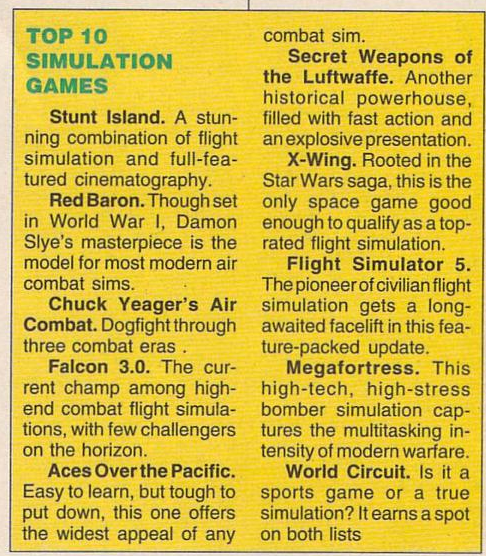 Here's the simulation games.Flight Simulator is on there, of course.