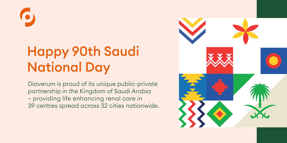 #Diaverum wishes all its patients, employees and partners a happy 90th Saudi National Day. #SaudiNationalDay #LifeEnhancingRenalCare