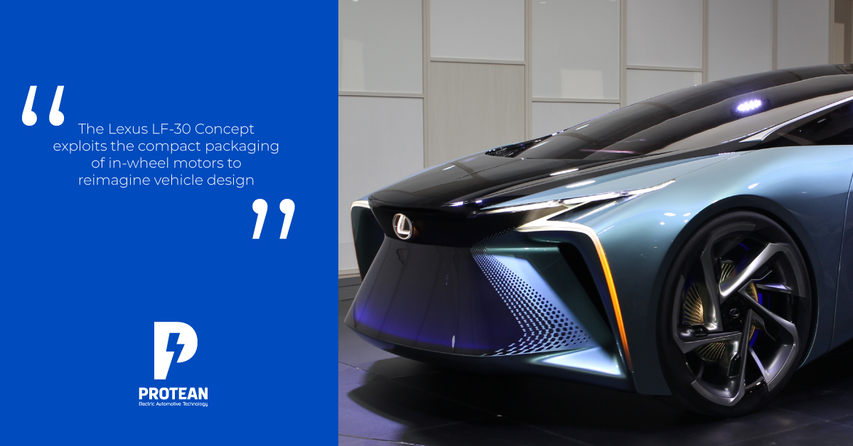 ProteanElect's tweet photo. One day all cars should be powered like the Lexus LF-30 Concept which exploits the compact packaging of in-wheel motors to reimagine vehicle design. Read the full case study here – https://t.co/hgmZImzsj2
#Lexus #ProteanElectric #inwheelmotors #vehicledesign https://t.co/mvmgpObiT4
