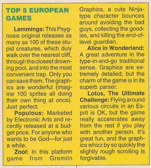 and finally Europe games.Only 5, because apparently they're half as good?and two of these have been mentioned before. COME ON GUYS